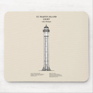 Mousepad Rua. Farol Martin Island - Michigan - SBD