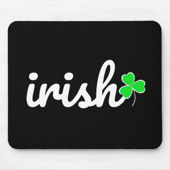 Mousepad Rua irlandesa. Patrick's Day Lucky Shamrock (Frente)