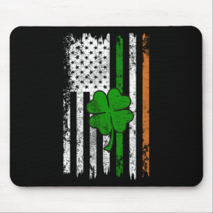 Mousepad Rua Patrick Day Irish American Flag Santo Pat