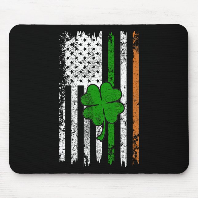 Mousepad Rua Patrick Day Irish American Flag Santo Pat (Frente)