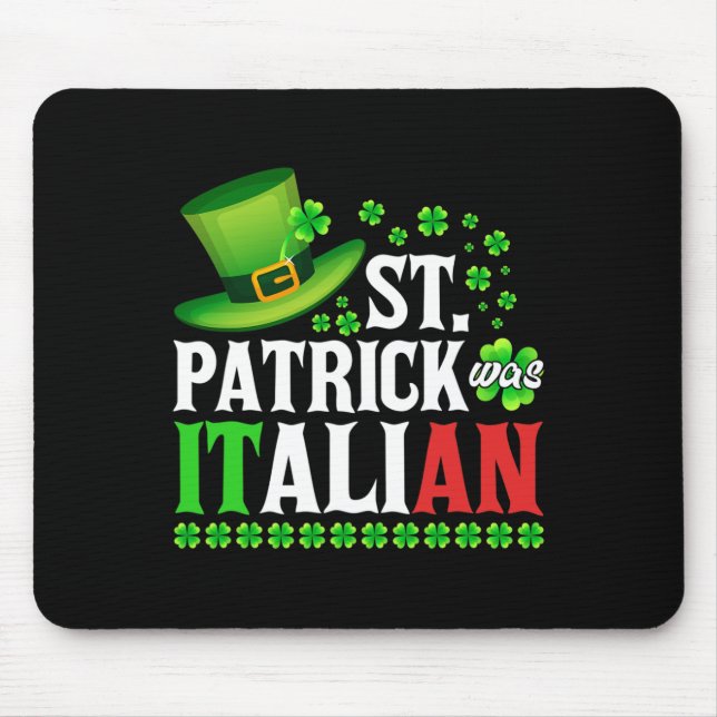 Mousepad Rua Patrick Era O Dia de São Patrício Italiano Hat (Frente)