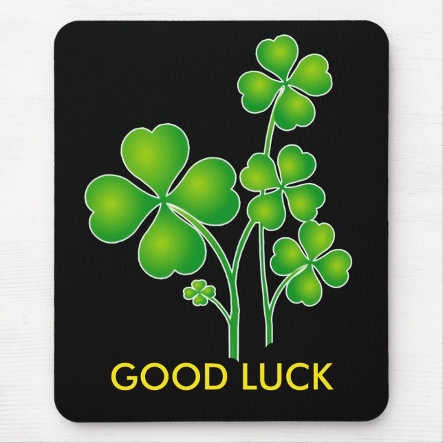 Mousepad Rua, Patrick's Day Clover + suas ideias (Frente)