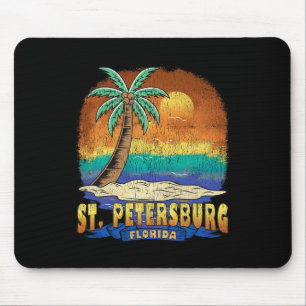 Mousepad Rua: Petersburg Flórida Vintage Afetou Souvenir
