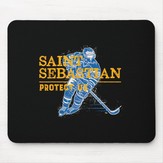 Mousepad Rua Sebastian Hockey Patron Santo De Atleta Esport (Frente)