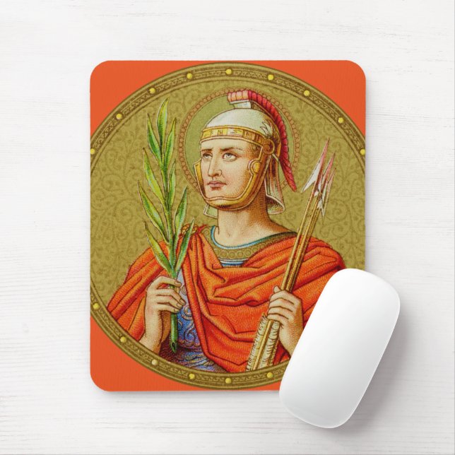 Mousepad Rua. Sebastian (SNV 24) (Imagem redonda) Vertical (Com mouse)