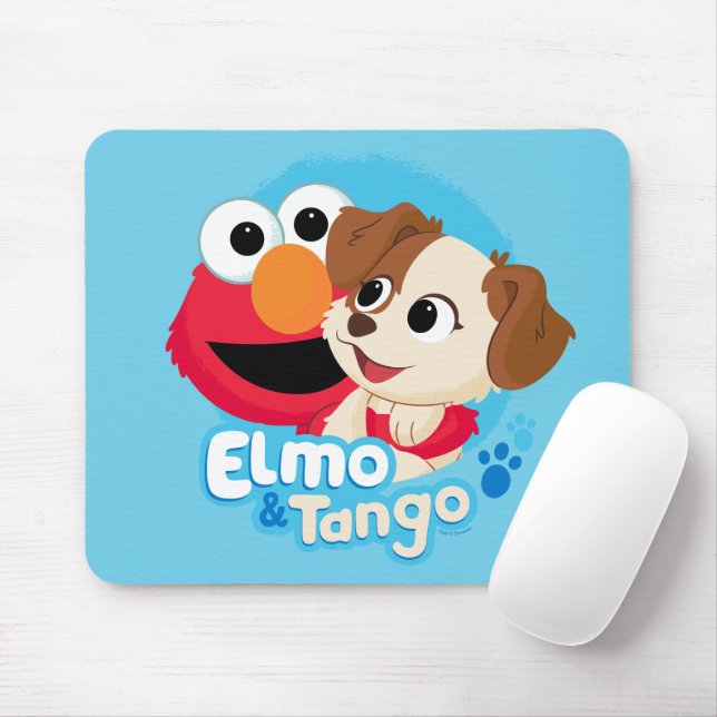 Mousepad Rua Sésamo | Crachá Elmo & Tango (Com mouse)