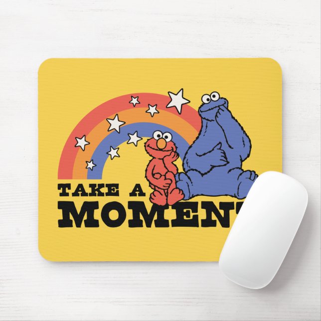 Mousepad Rua Sésamo | Elmo & Cookie Tome um Momento (Com mouse)
