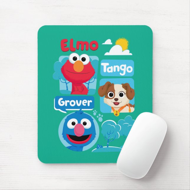 Mousepad Rua Sésamo | Elmo, Tango e Grover Park Graphic (Com mouse)