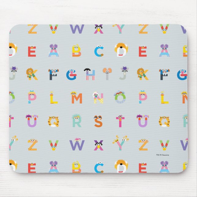 Mousepad Rua Sésamo | Letras do Alfabeto (Frente)