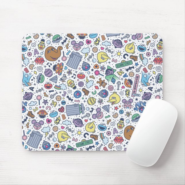 Mousepad Rua Sésamo | Padrão de porta do Sesame Pals (Com mouse)