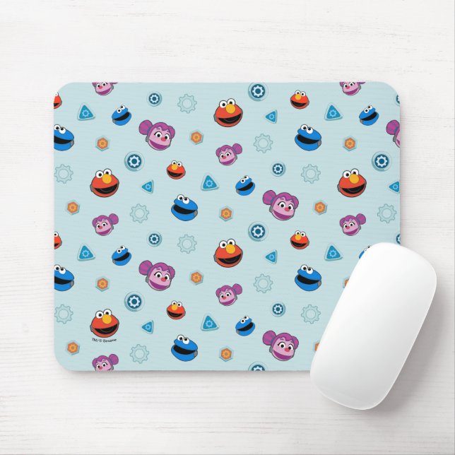 Mousepad Rua Sésamo | Padrão Mecha Builders Faces (Com mouse)