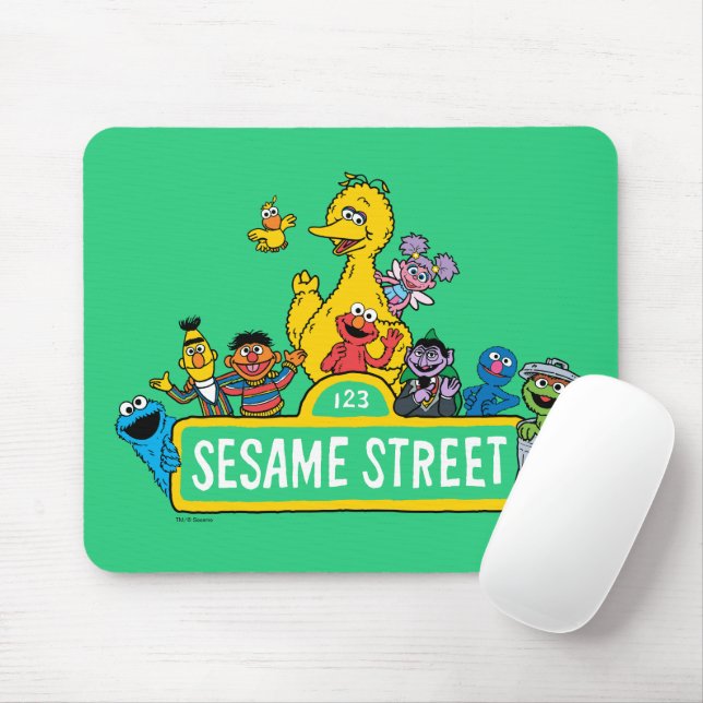 Mousepad Rua Sésamo | Todos Em Torno Do Sésamo Street Sign (Com mouse)