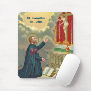 Mousepad Ruas. Camillus Orando Antes de um Crucifixo (M 020