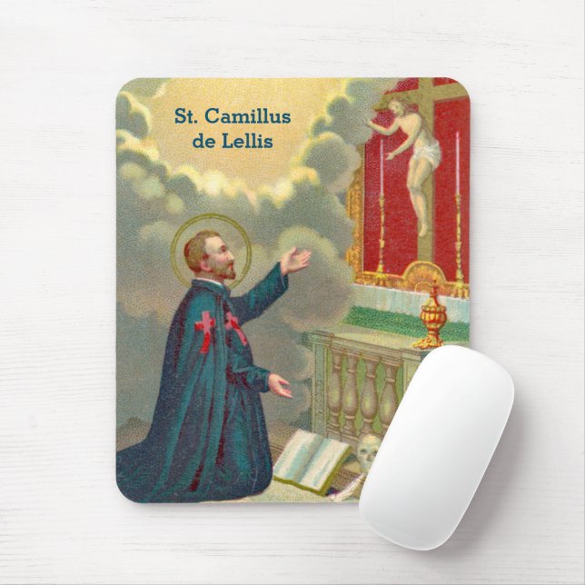 Mousepad Ruas. Camillus Orando Antes de um Crucifixo (M 020 (Com mouse)