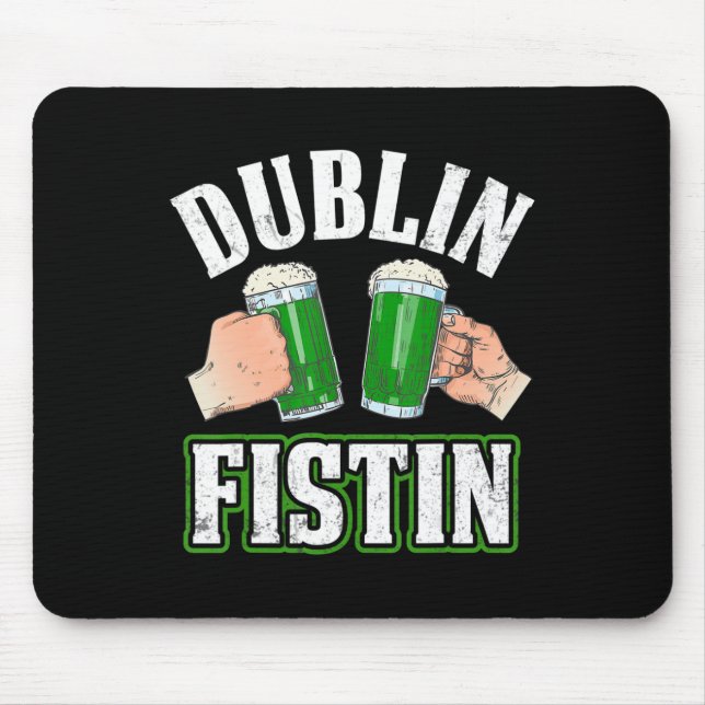 Mousepad Ruas Divertidas, Patricks Day Beer Dublin Irish Fi (Frente)