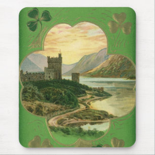 Mousepad Ruas Vintage. Patricks Day Saudações Shamrock Cast