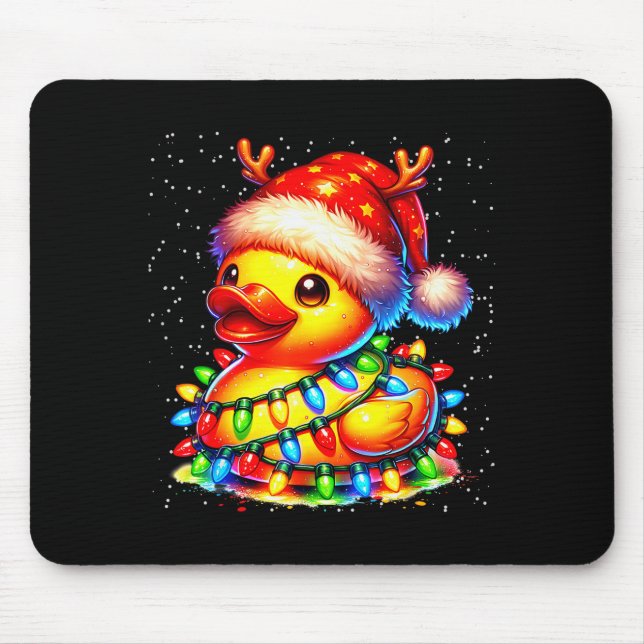 Mousepad Rubber Duck Squad Christmas Light Reindeer Crew Xm (Frente)