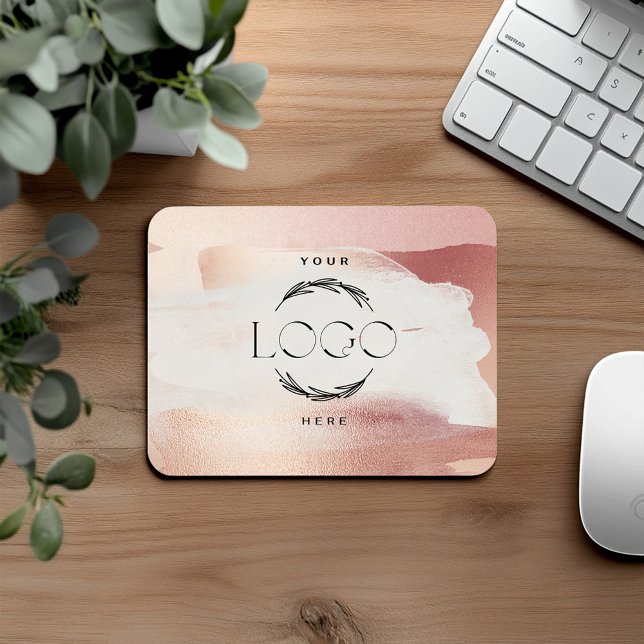 Mousepad Rubor Dourado Rosa Negócios Pequenos Modernos Femi (Criador carregado)