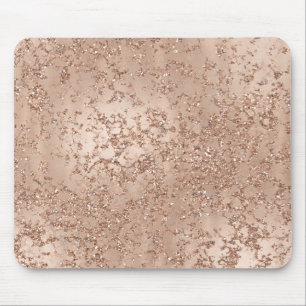 Mousepad Rubor Rosa Dourado Rosa Glam Brilho Crepitação Chi