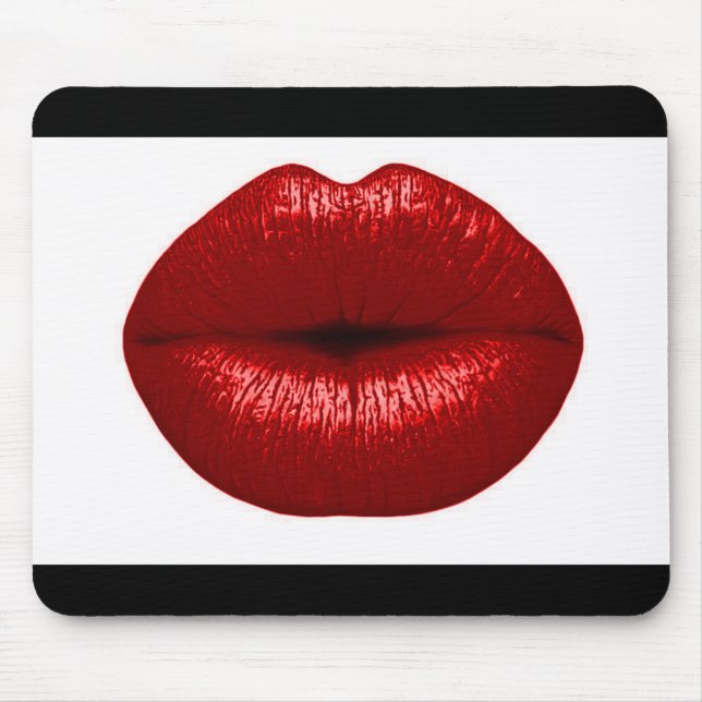 MOUSEPAD RUBY RED LIPSTICK MAKEUP BEAUUON FASHION LÁBIOS (Frente)
