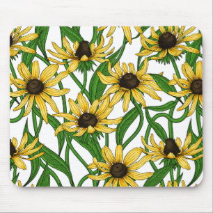 Mousepad Rudbekia amarela em branco