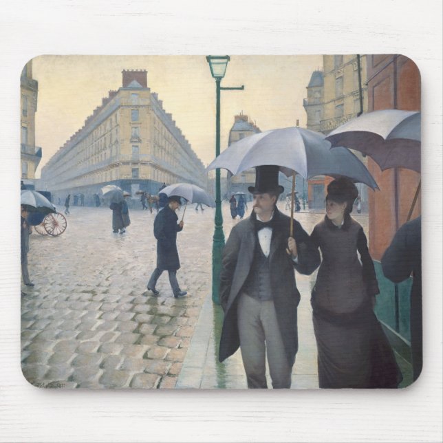 Mousepad Rue de Paris de Caillebotte, temps de pluie (Frente)