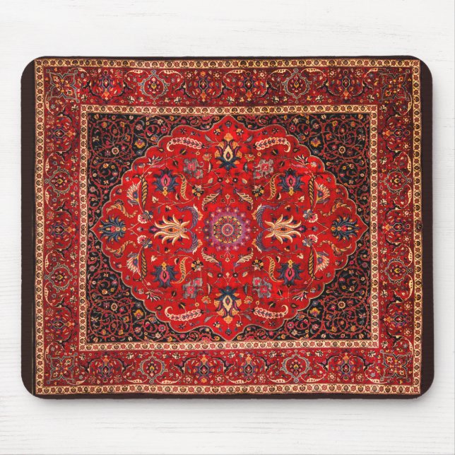 Mousepad Rug Persa Vermelho de Mashhad (Frente)