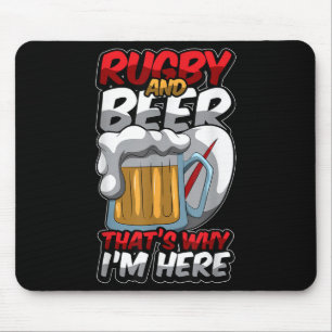 Mousepad Rugby E Cerveja É Por Isso Que Estou Aqui Engraçad