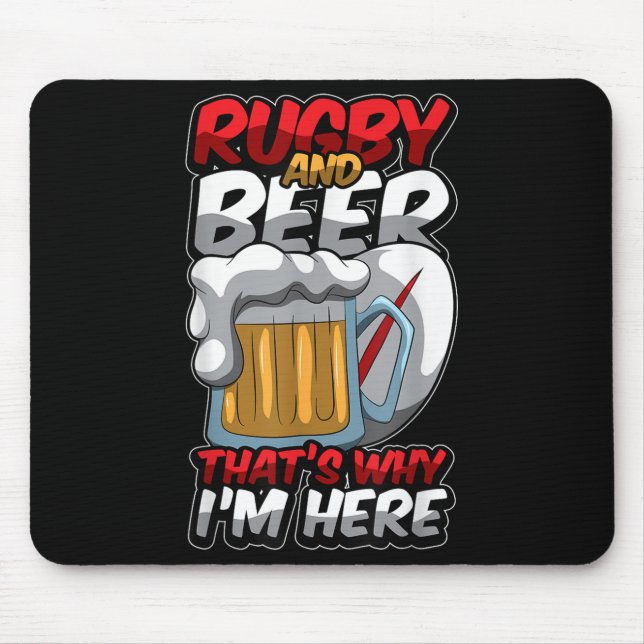 Mousepad Rugby E Cerveja É Por Isso Que Estou Aqui Engraçad (Frente)