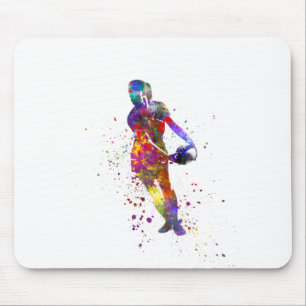 Mousepad Rugby feminino em aquarela