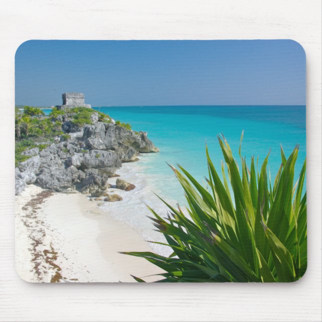 Mousepad Ruínas maias na praia em Tulum (Frente)
