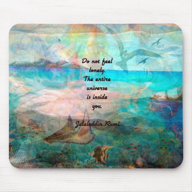 Mousepad Rumi Inspiração Citação Sobre O Universo (Frente)