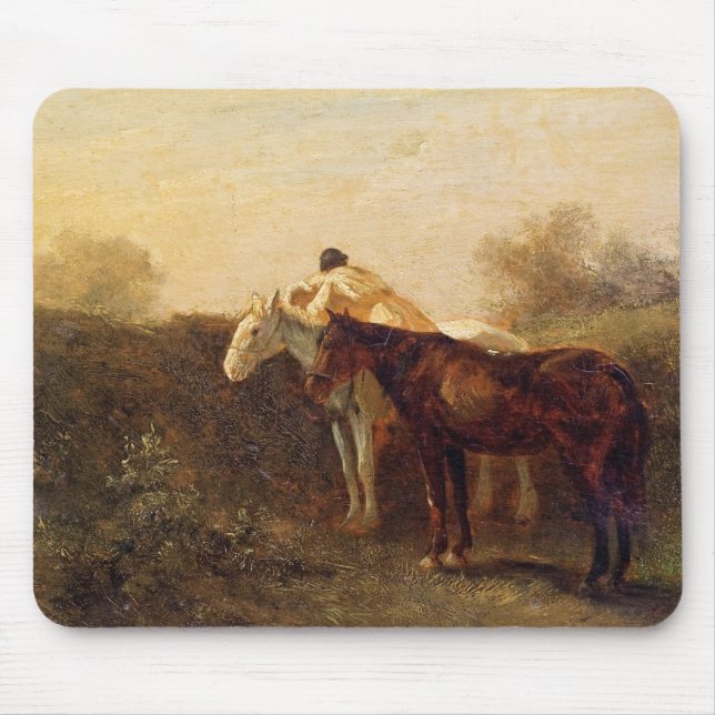 Mousepad Rurais Rendezvous (Beijo Romântico em Horseback) (Frente)