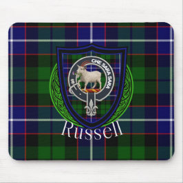 Mousepad Russell Scottish Clan Tartan and Crest 