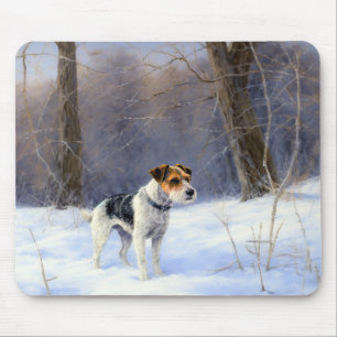 Mousepad Russell Terrier Deixe-o nevar no Natal