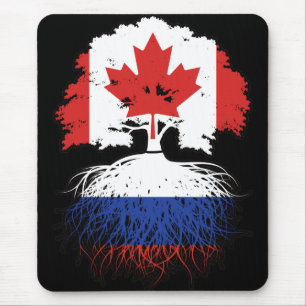 Mousepad Rússia Canadá Russo Canadá Árvore Bandeira