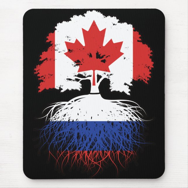 Mousepad Rússia Canadá Russo Canadá Árvore Bandeira (Frente)