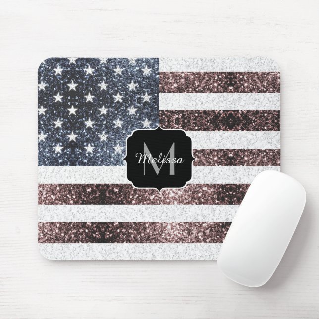 Mousepad Russo Red White Blue Sparkles Estados Unidos bande (Com mouse)