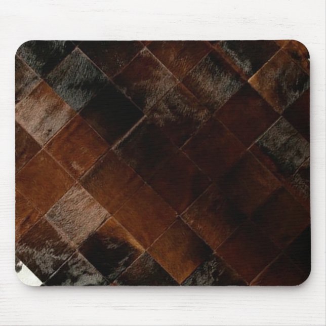 Mousepad Rustic Brown Patchwork Cowhide (Frente)