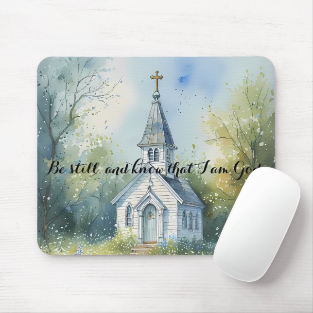Mousepad Rustic Church Path in Wildflower Meadow (Com mouse)