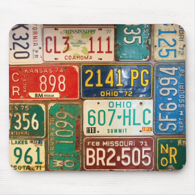 Mousepad rusty old license plates (Frente)