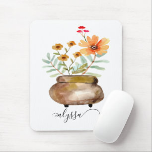 Mousepad Rusty Pink Rose Flowers Nome do Script de Tendênci