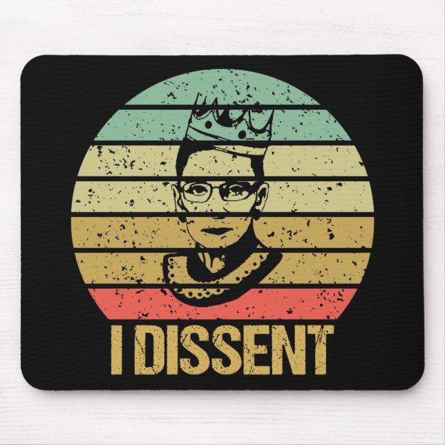 Mousepad Ruth Bader Ginsburg, Girl Power, eu discordo (Frente)