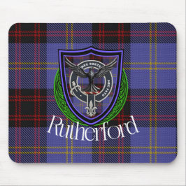 Mousepad Rutherford Scottish Clan Tartan and Crest 