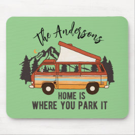 Mousepad RV Camping Tent Trailer Home é onde você o estacio