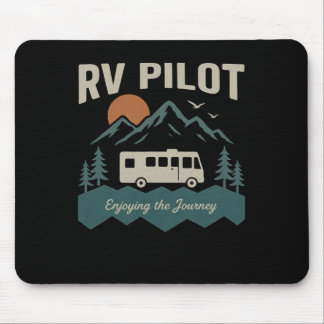 Mousepad Rv Pilot Camping Retro Motorhome Travel Vacation C