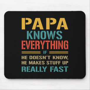 Mousepad Sabe Tudo Presente Engraçado do Dia dos Pais para