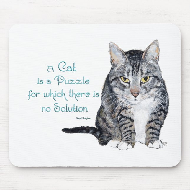 Mousepad Sabedoria Cat - Um Gato é um Quebra-cabeça (Frente)