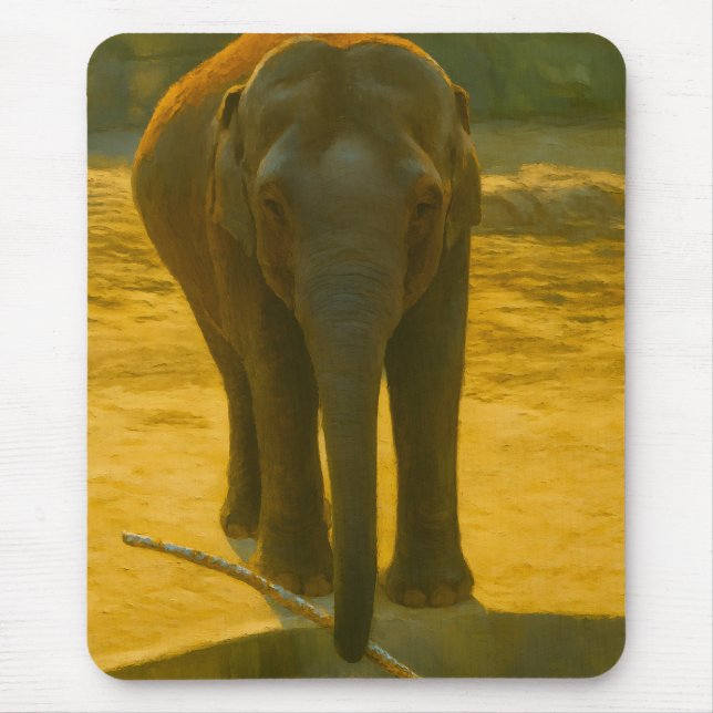 Mousepad Sabedoria do Elefante ouro - Vida Selvagem Majesto (Frente)