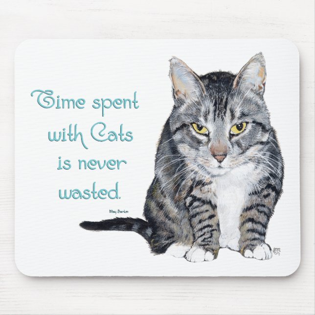 Mousepad Sabedoria do Gato - Tempo passado com Gatos (Frente)